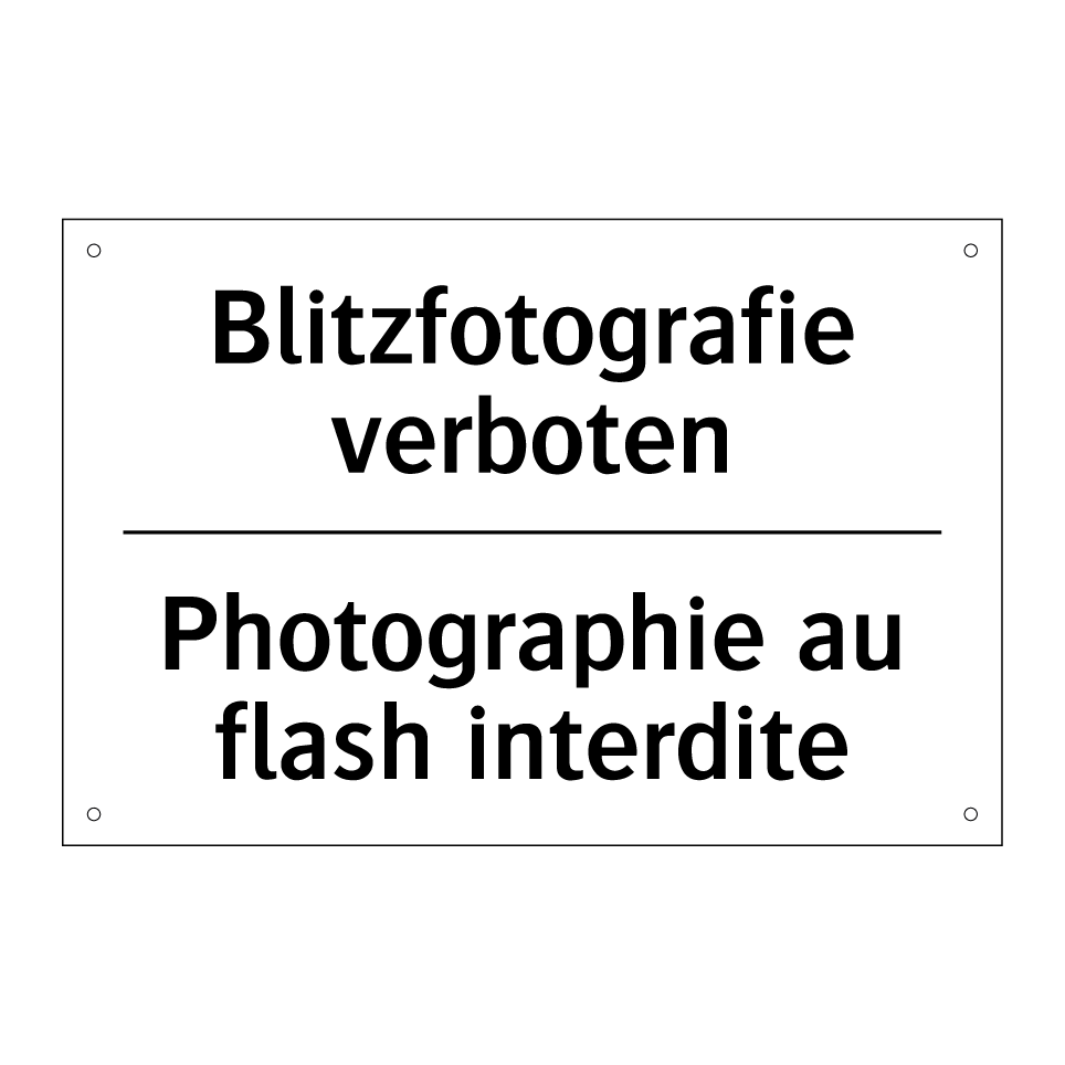 Blitzfotografie verboten - Photographie au flash interdite /.../