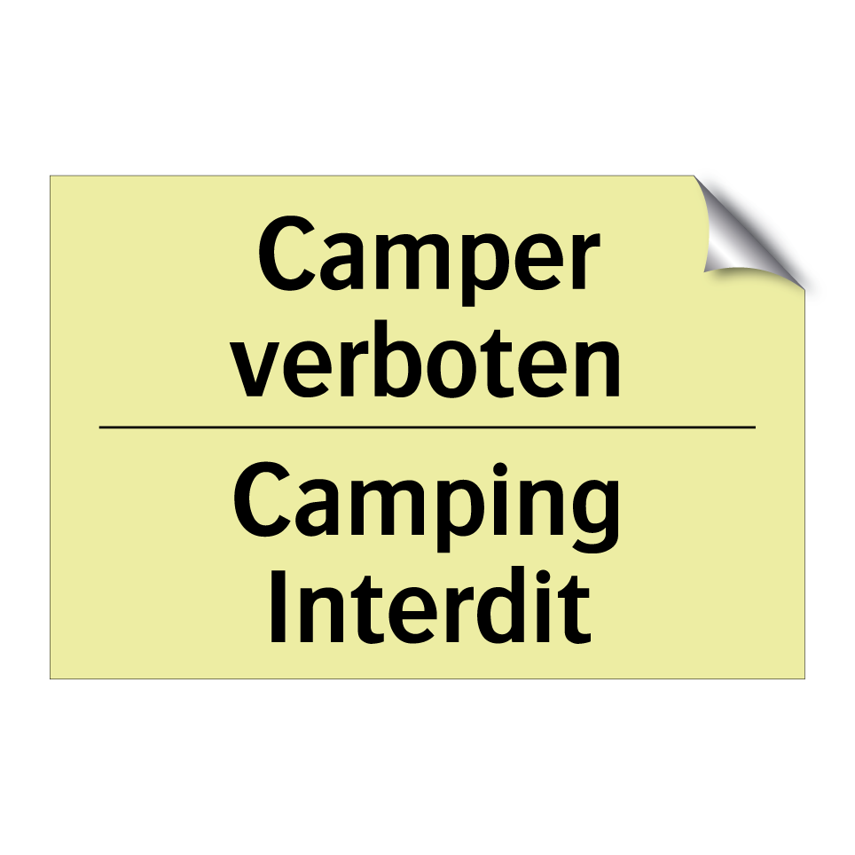 Camper verboten - Camping Interdit
