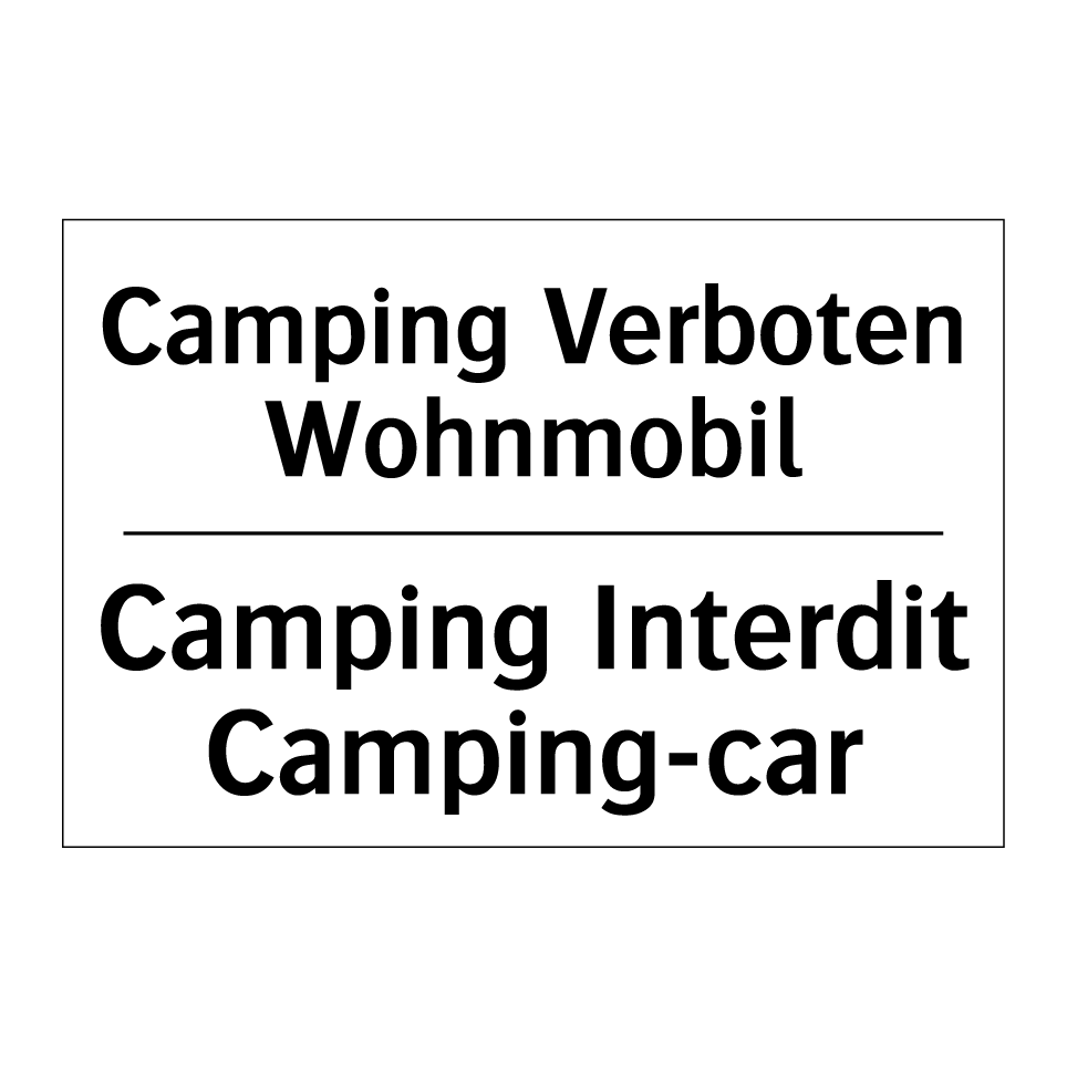 Camping Verboten Wohnmobil - Camping Interdit Camping-car