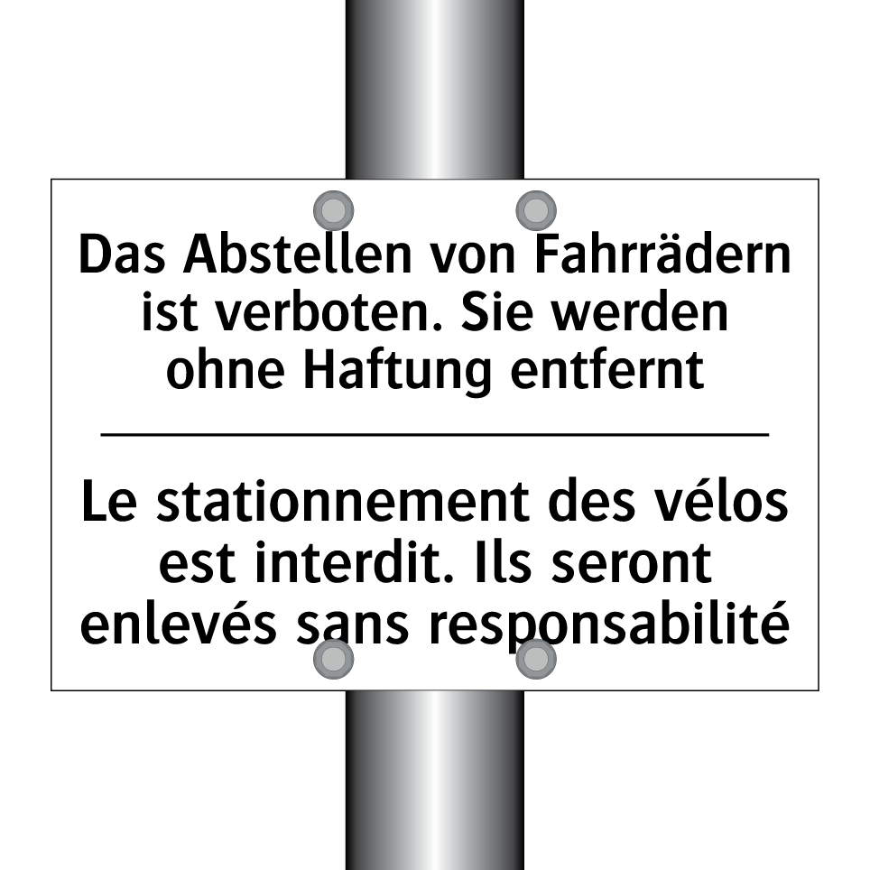 Das Abstellen von Fahrrädern ist /.../ - Le stationnement des vélos est /.../