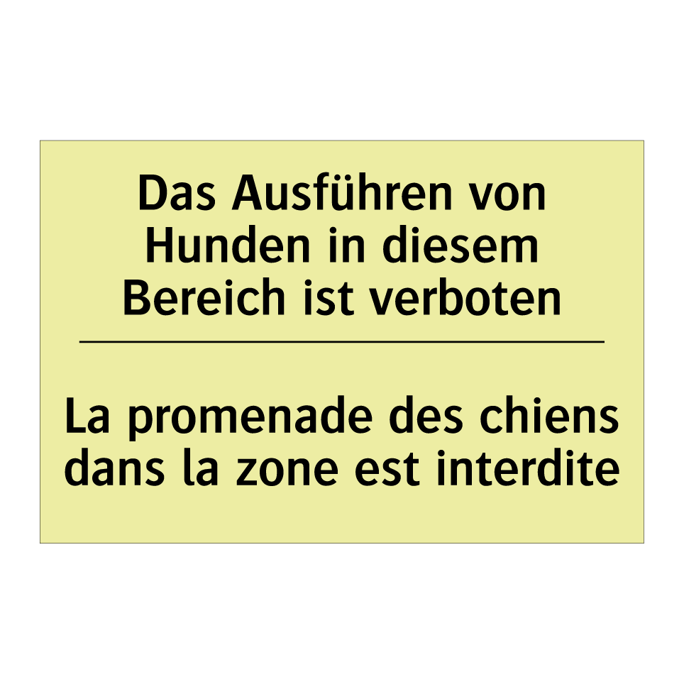 Das Ausführen von Hunden in diesem /.../ - La promenade des chiens dans la /.../