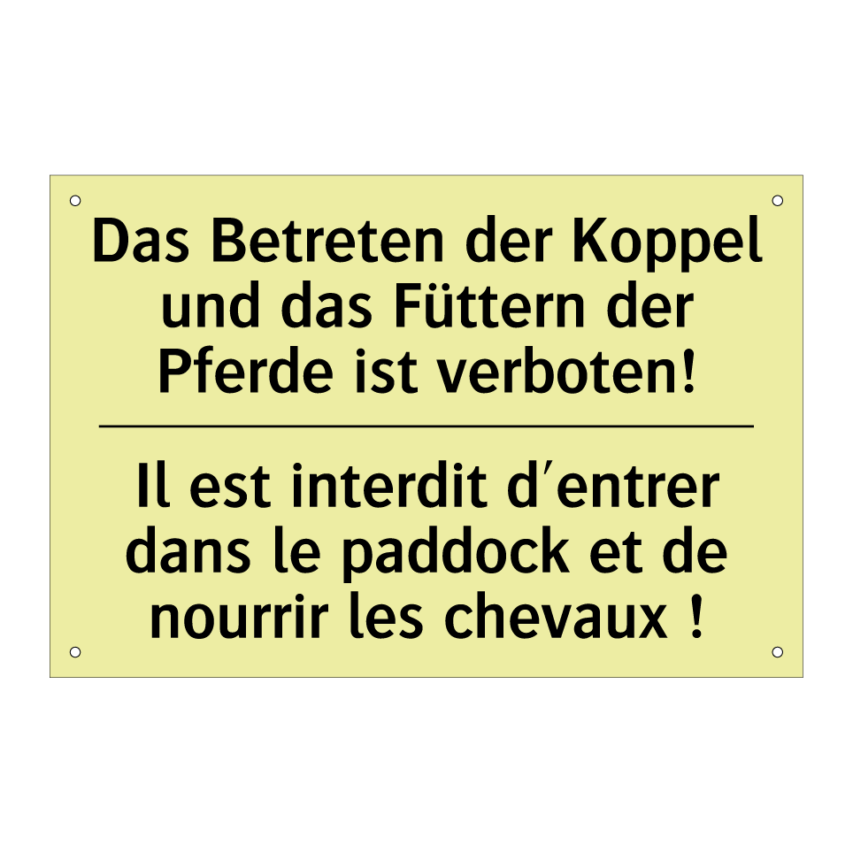 Das Betreten der Koppel und das /.../ - Il est interdit d'entrer dans /.../