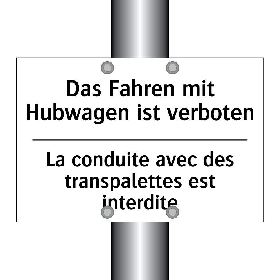 Das Fahren mit Hubwagen ist verboten /.../ - La conduite avec des transpalettes /.../
