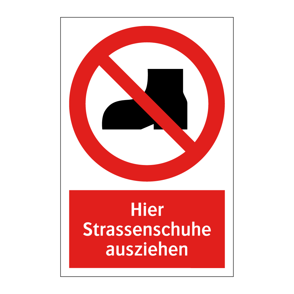 Hier Strassenschuhe ausziehen
