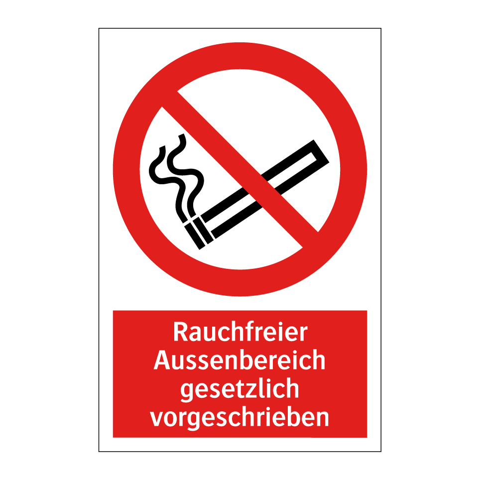 Rauchfreier Aussenbereich gesetzlich vorgeschrieben