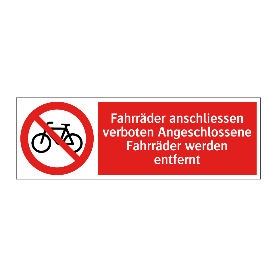 Fahrräder abstellen verboten Bitte auch nicht anschliessen oder anlehnen!