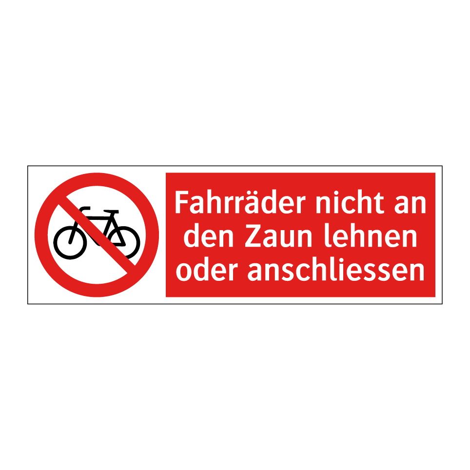 Fahrräder anschliessen verboten Angeschlossene Fahrräder werden entfernt