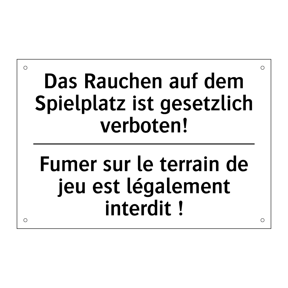 Das Rauchen auf dem Spielplatz /.../ - Fumer sur le terrain de jeu est /.../