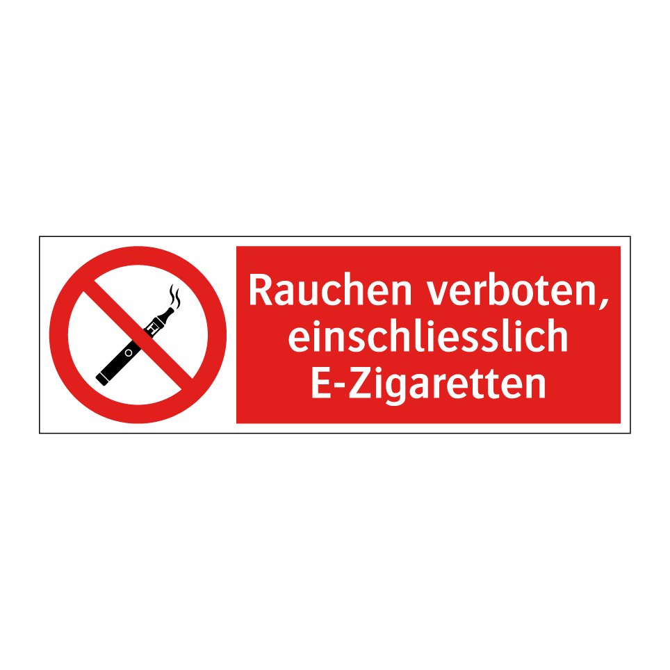 Rauchen verboten (einschliesslich E-Zigaretten)