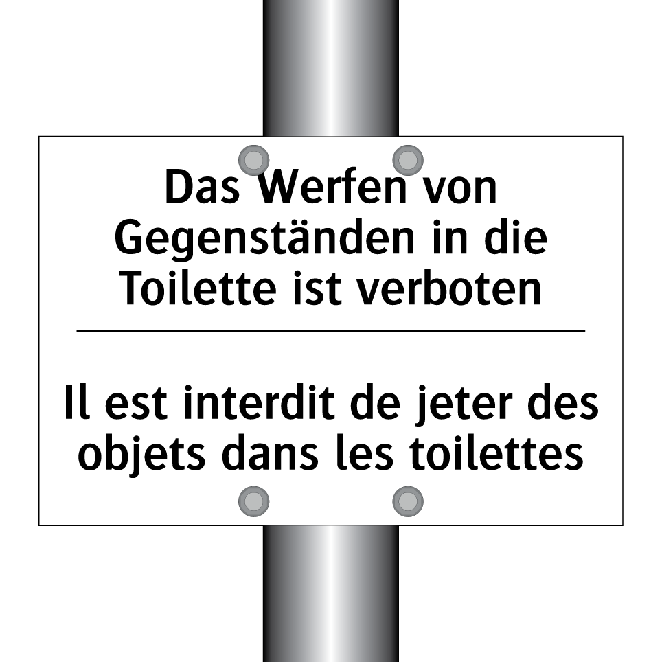 Das Werfen von Gegenständen in /.../ - Il est interdit de jeter des objets /.../