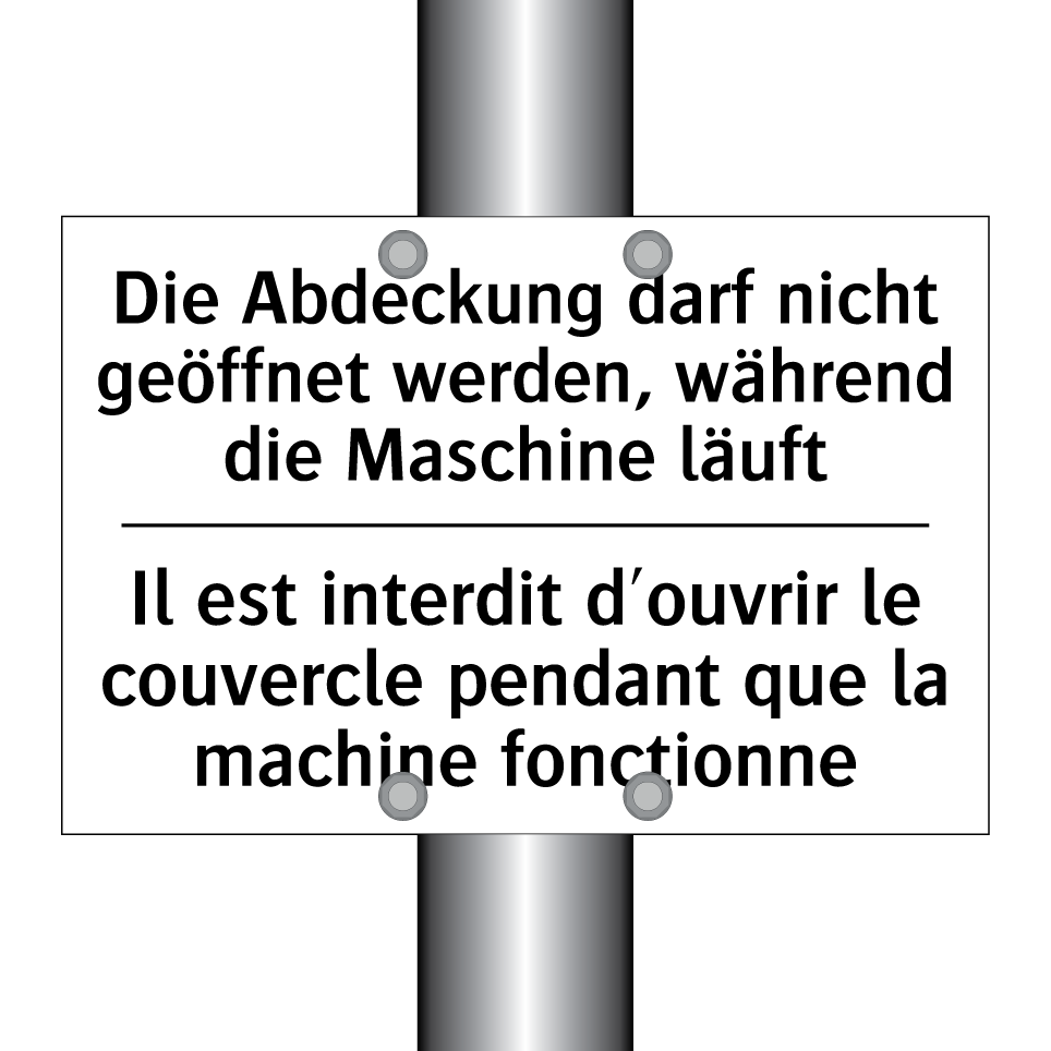 Die Abdeckung darf nicht geöffnet /.../ - Il est interdit d'ouvrir le couvercle /.../