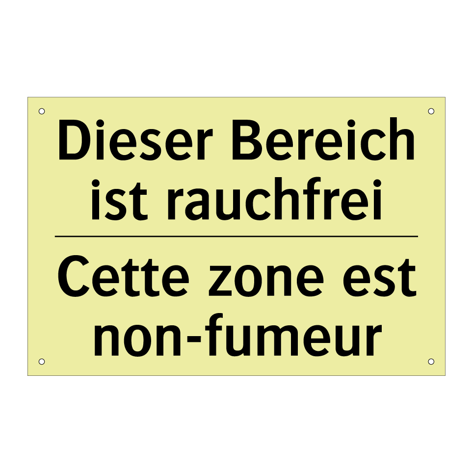 Dieser Bereich ist rauchfrei - Cette zone est non-fumeur