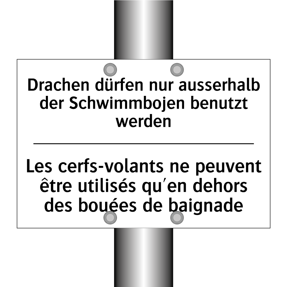 Drachen dürfen nur ausserhalb /.../ - Les cerfs-volants ne peuvent être /.../