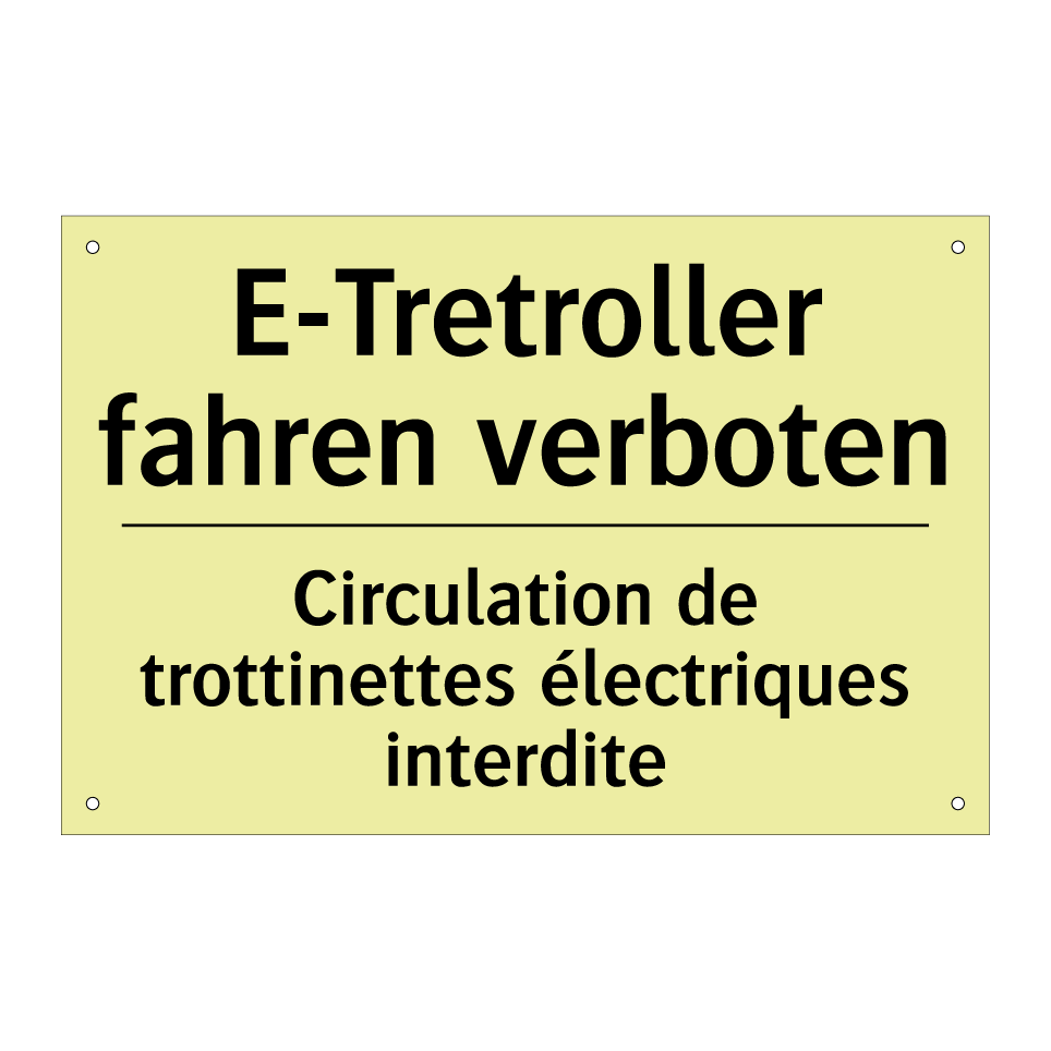 E-Tretroller fahren verboten - Circulation de trottinettes électriques /.../