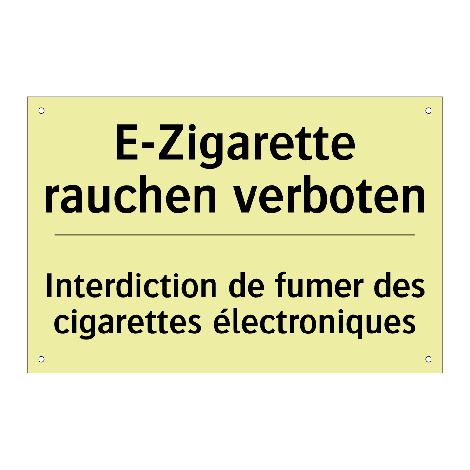 E-Zigarette rauchen verboten - Interdiction de fumer des cigarettes /.../