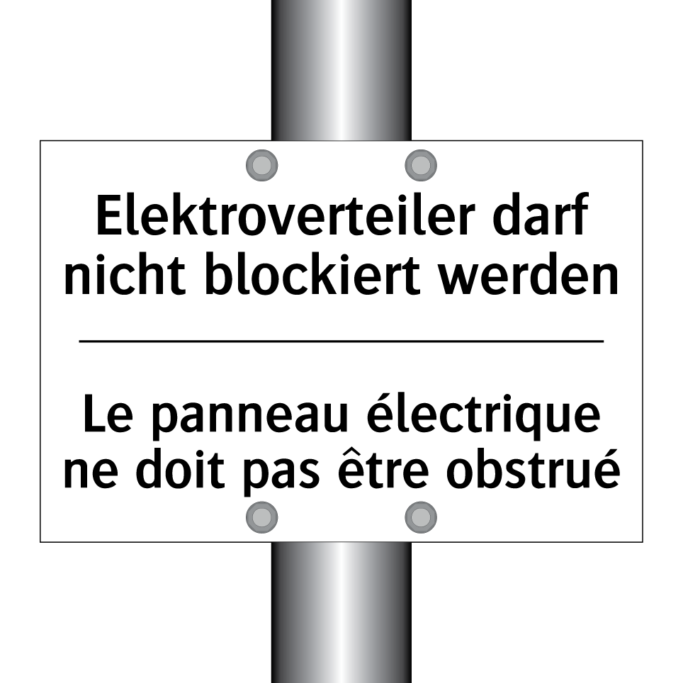 Elektroverteiler darf nicht blockiert /.../ - Le panneau électrique ne doit /.../
