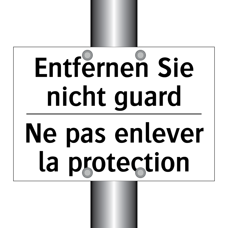 Entfernen Sie nicht guard - Ne pas enlever la protection