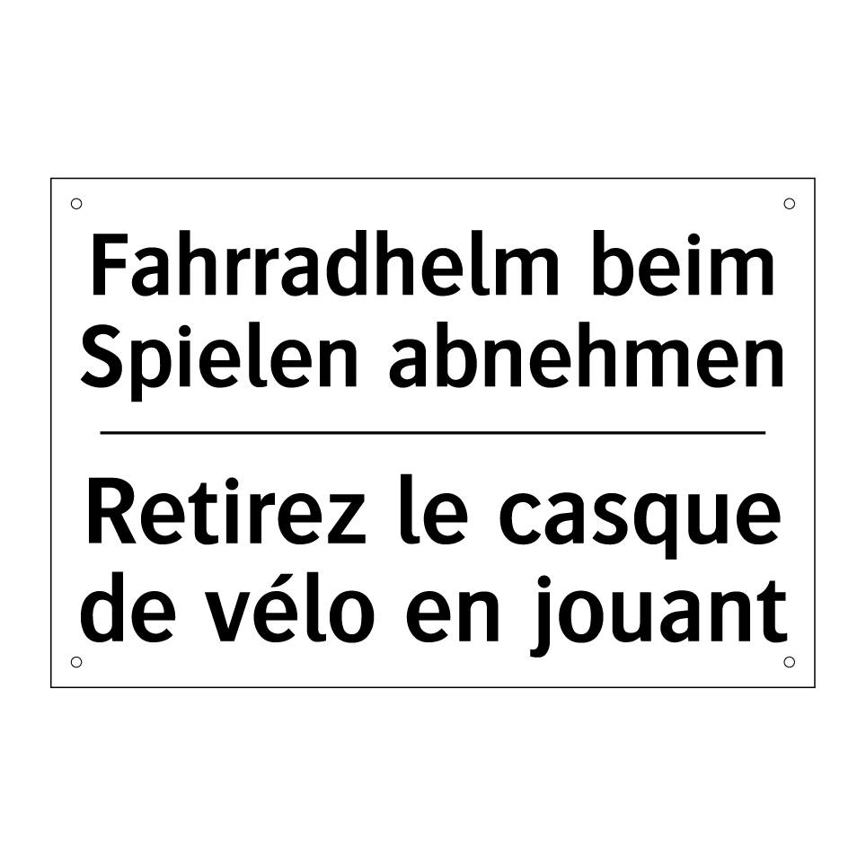 Fahrradhelm beim Spielen abnehmen /.../ - Retirez le casque de vélo en jouant /.../