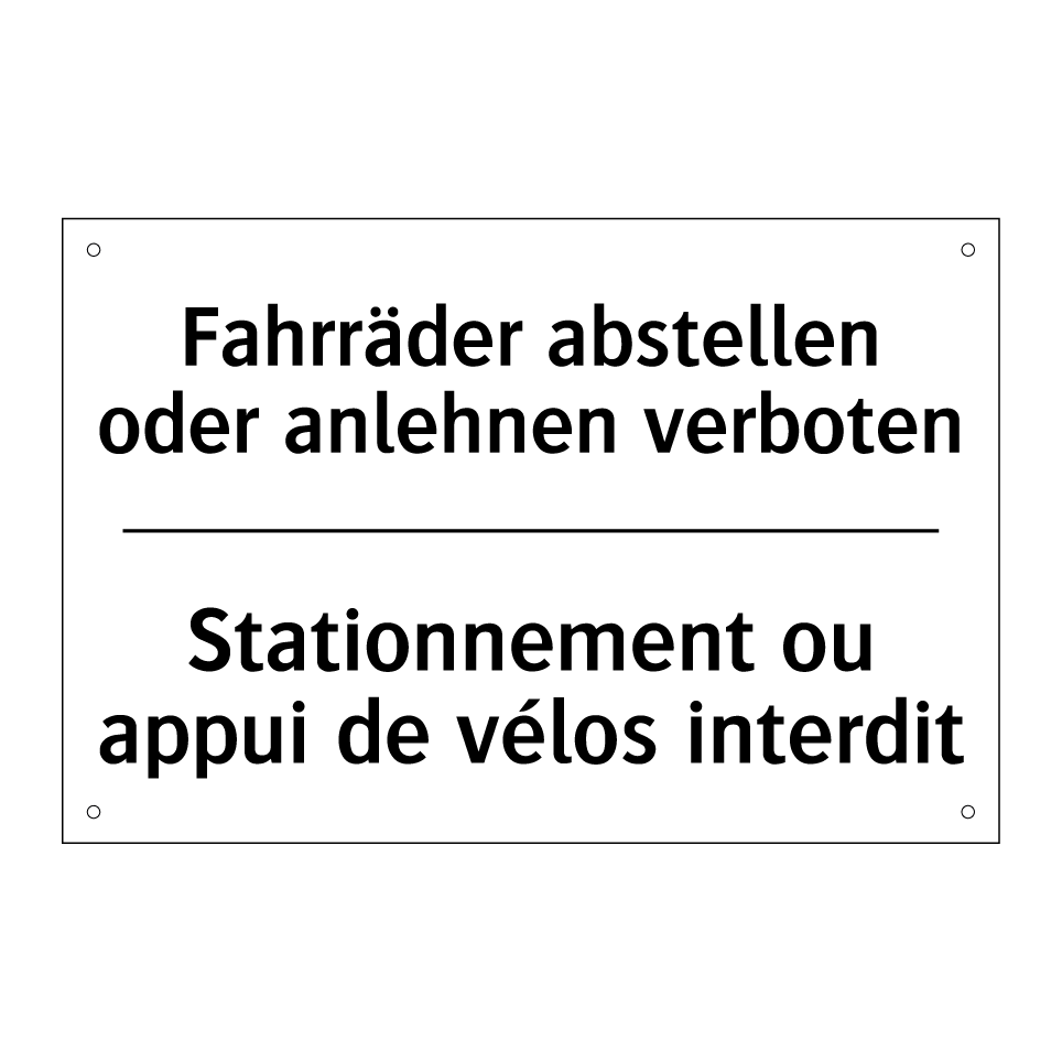 Fahrräder abstellen oder anlehnen /.../ - Stationnement ou appui de vélos /.../