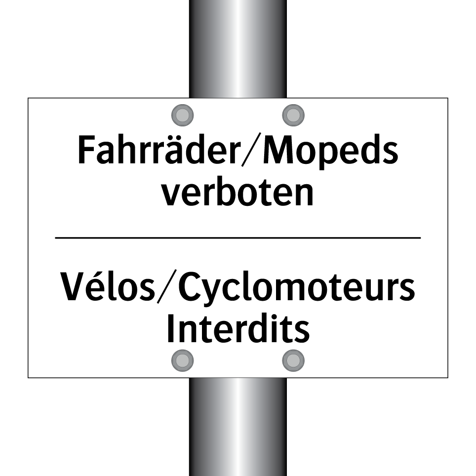 Fahrräder/Mopeds verboten - Vélos/Cyclomoteurs Interdits