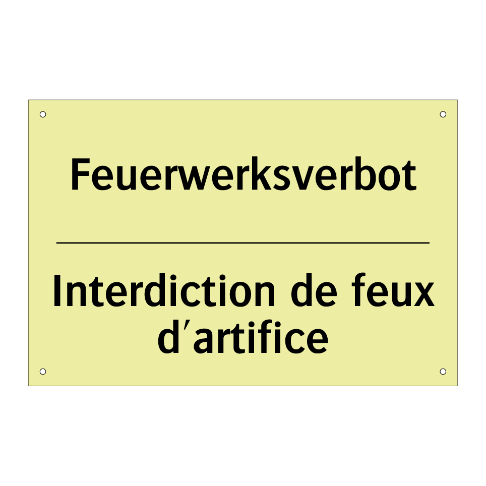 Feuerwerksverbot - Interdiction de feux d'artifice /.../