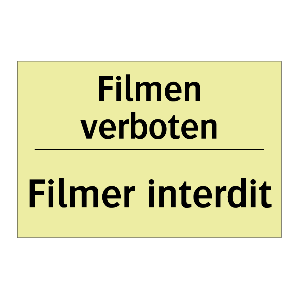 Filmen verboten - Filmer interdit