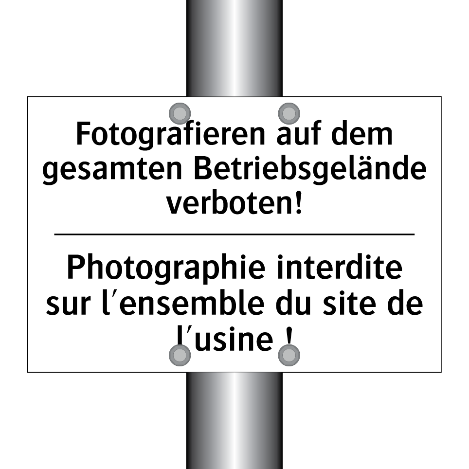Fotografieren auf dem gesamten /.../ - Photographie interdite sur l'ensemble /.../