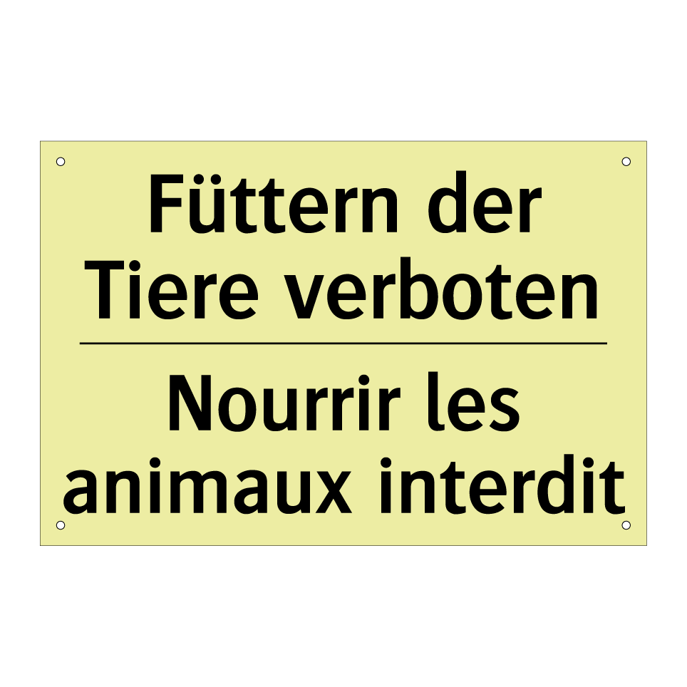 Füttern der Tiere verboten - Nourrir les animaux interdit
