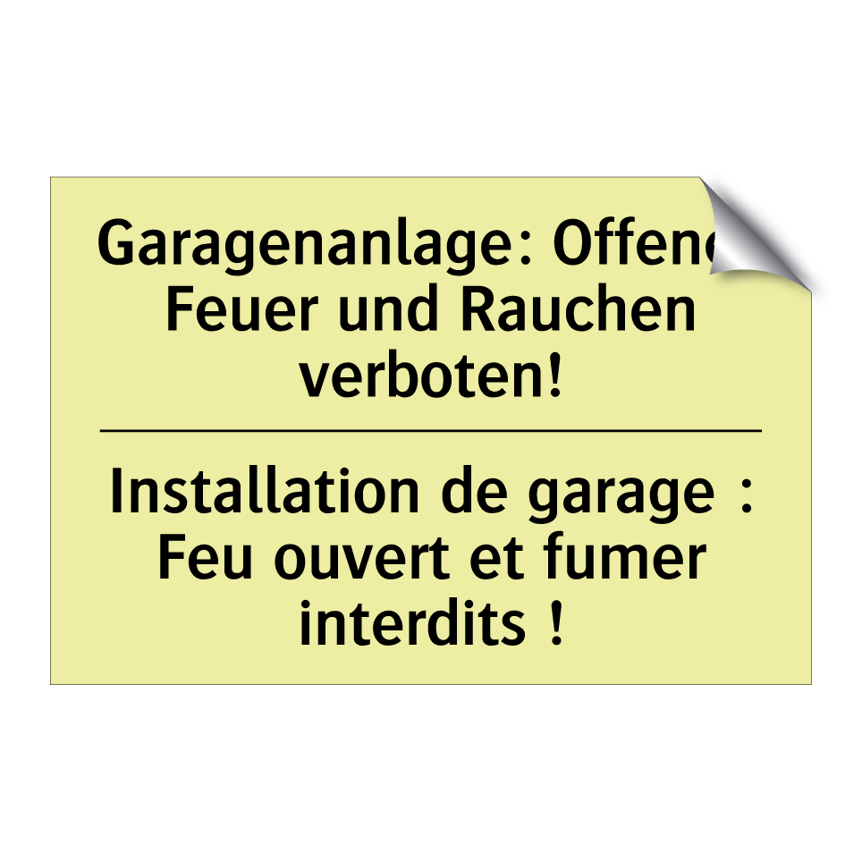 Garagenanlage: Offenes Feuer und /.../ - Installation de garage : Feu ouvert /.../