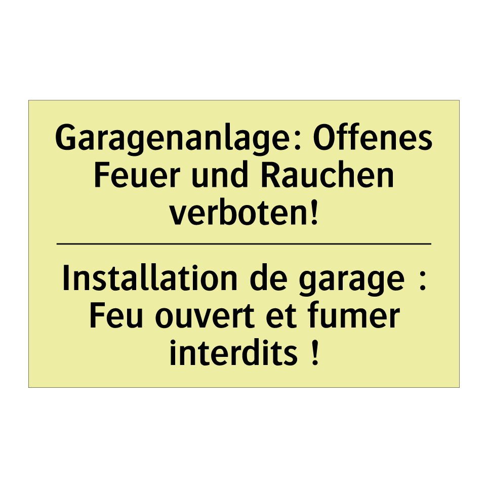 Garagenanlage: Offenes Feuer und /.../ - Installation de garage : Feu ouvert /.../