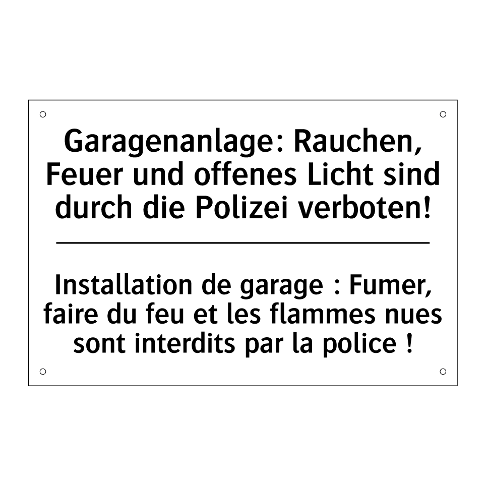 Garagenanlage: Rauchen, Feuer /.../ - Installation de garage : Fumer, /.../
