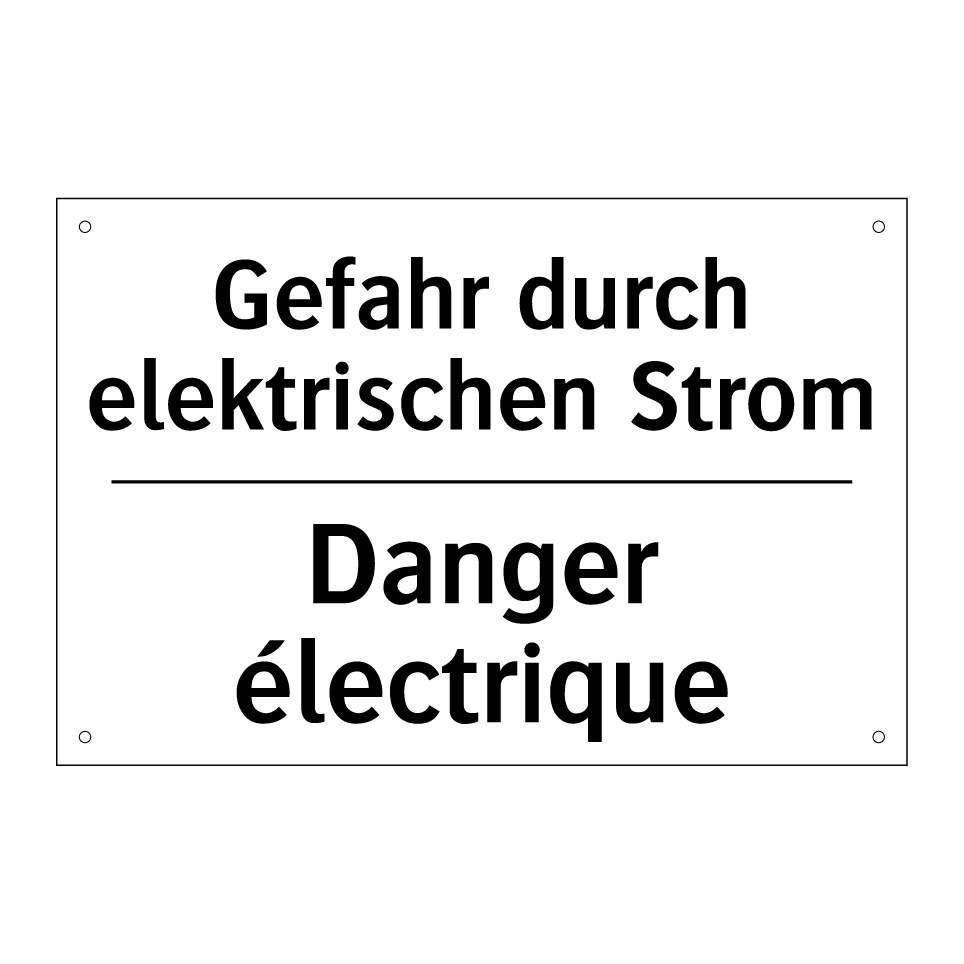 Gefahr durch elektrischen Strom /.../ - Danger électrique