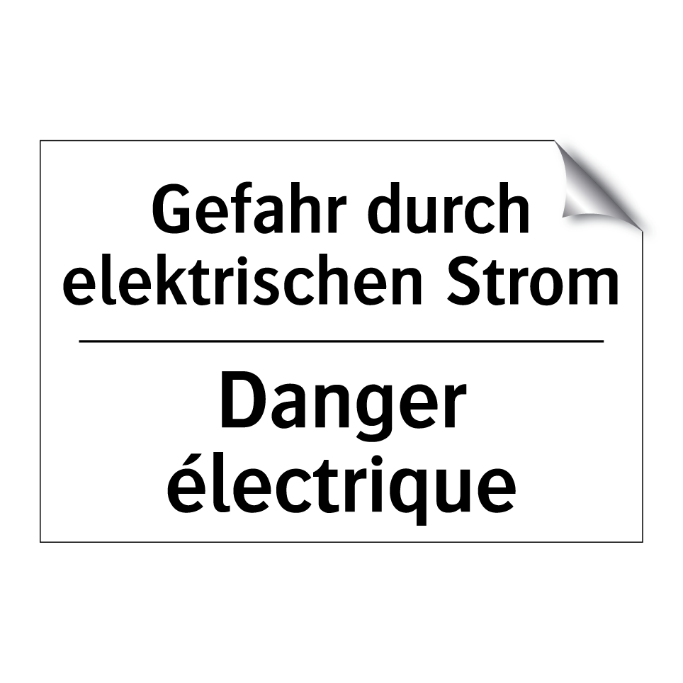 Gefahr durch elektrischen Strom /.../ - Danger électrique