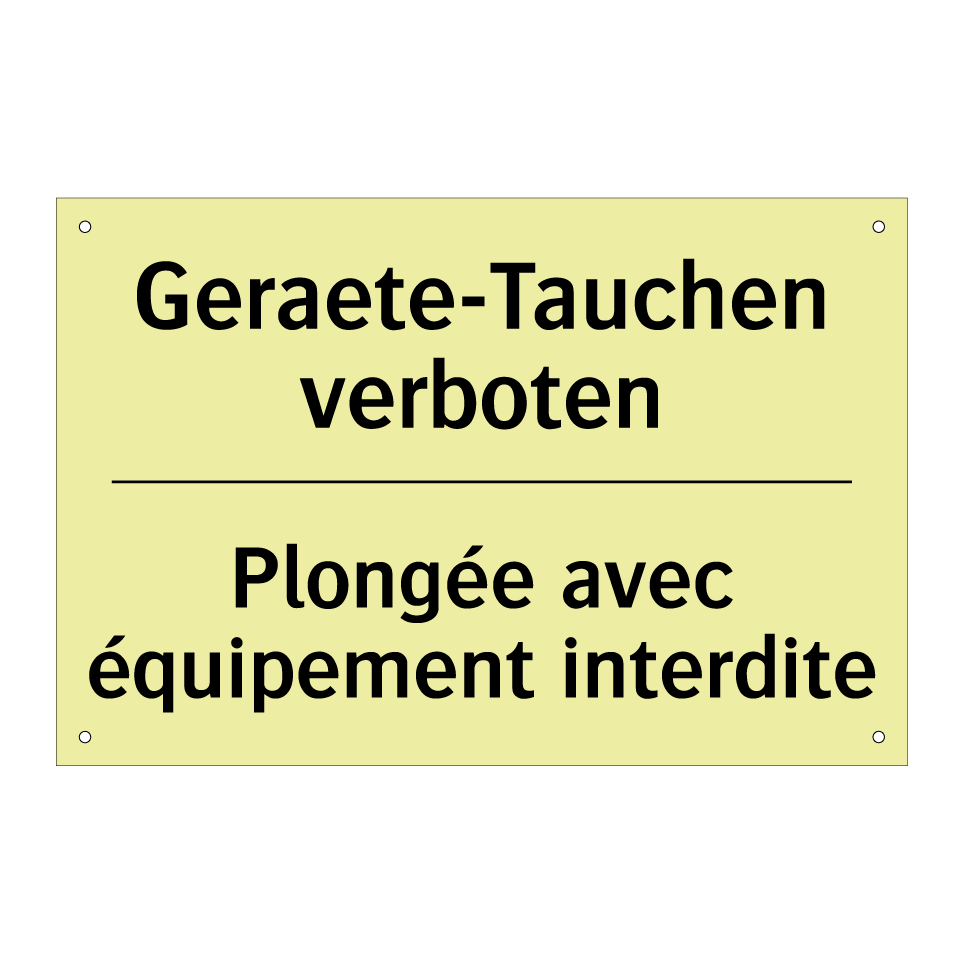 Geraete-Tauchen verboten - Plongée avec équipement interdite /.../