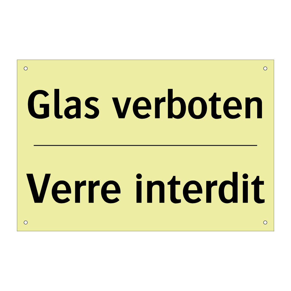 Glas verboten - Verre interdit