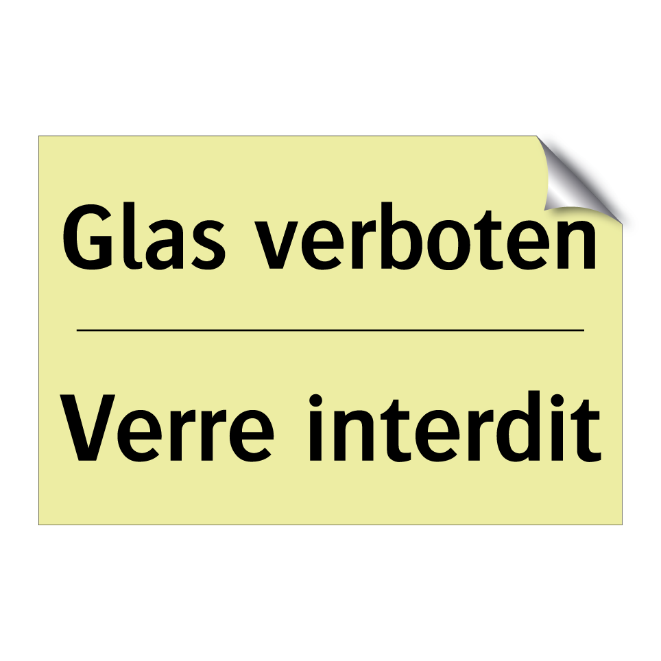 Glas verboten - Verre interdit
