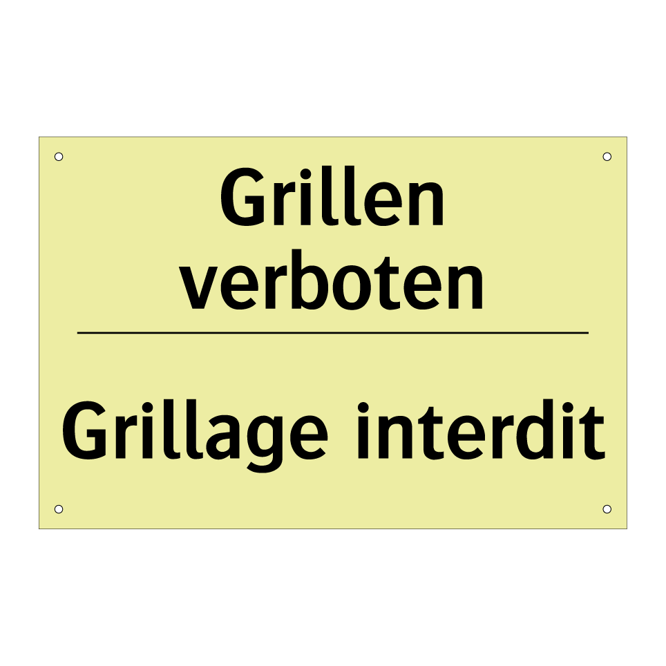 Grillen verboten - Grillage interdit