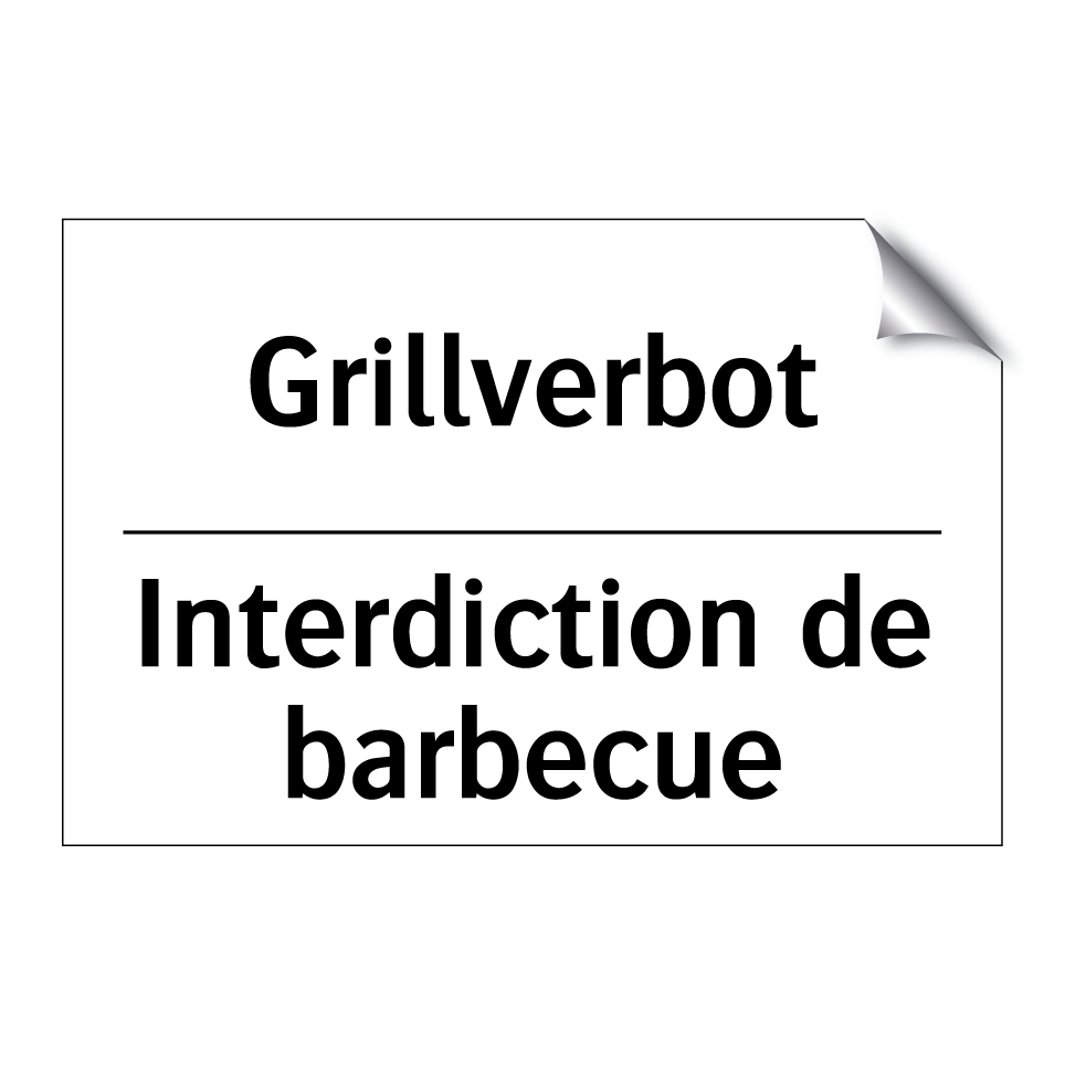 Grillverbot - Interdiction de barbecue