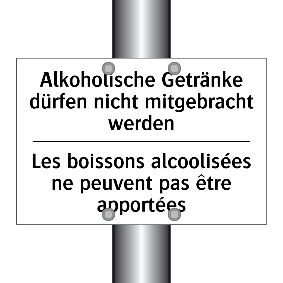 Alkoholische Getränke dürfen nicht /.../ - Les boissons alcoolisées ne peuvent /.../
