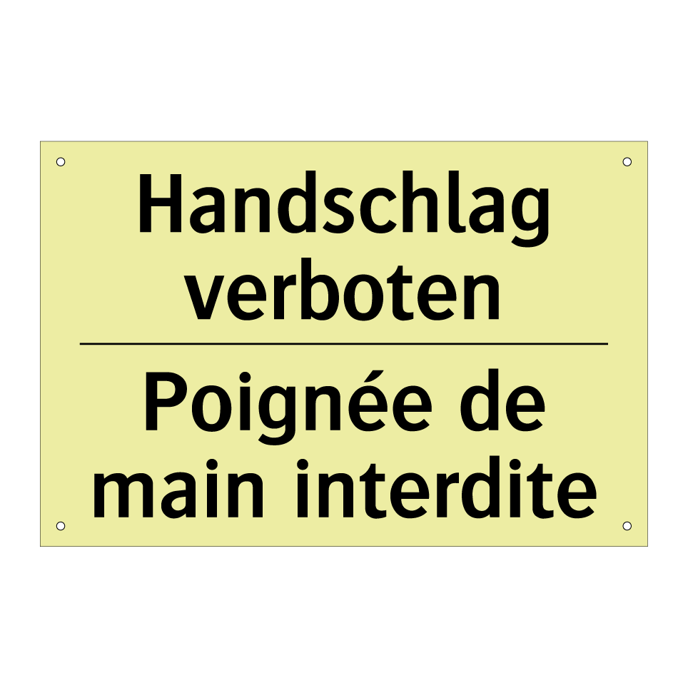 Handschlag verboten - Poignée de main interdite