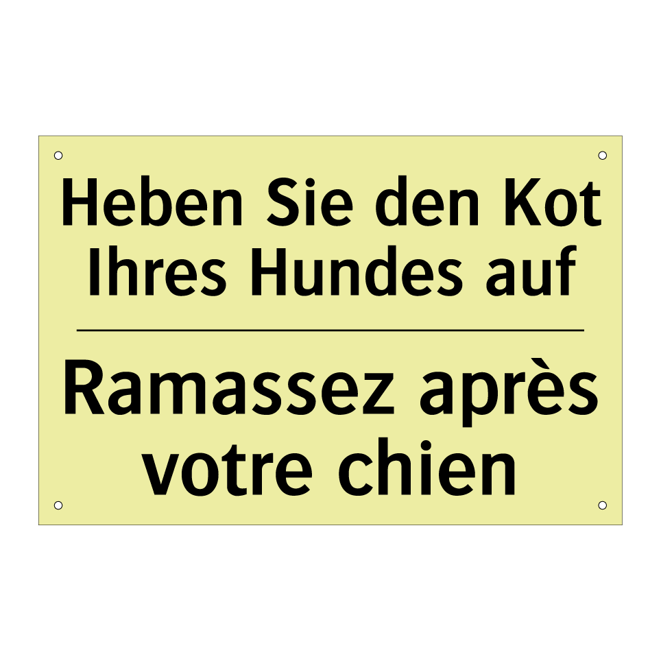 Heben Sie den Kot Ihres Hundes /.../ - Ramassez après votre chien