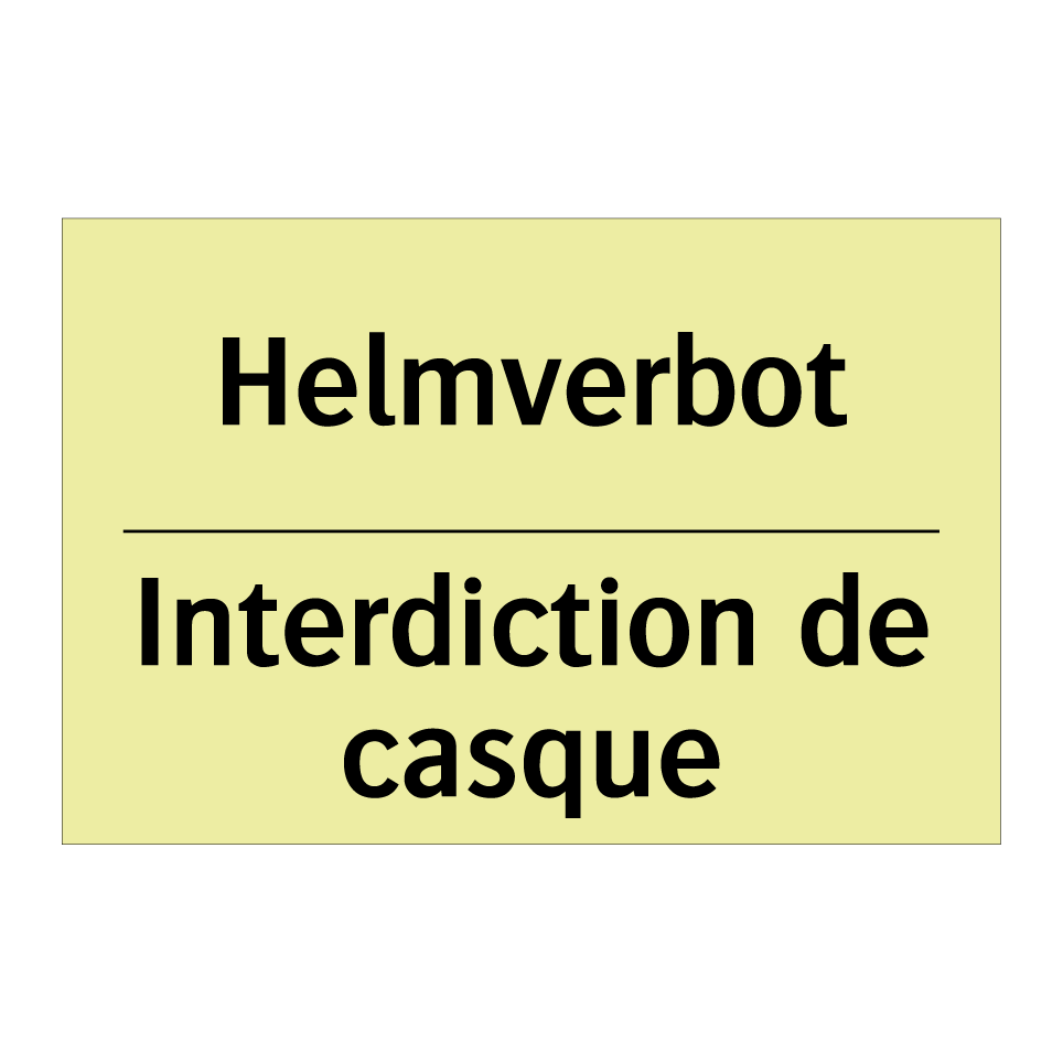 Helmverbot - Interdiction de casque