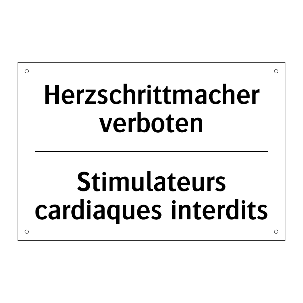 Herzschrittmacher verboten - Stimulateurs cardiaques interdits /.../