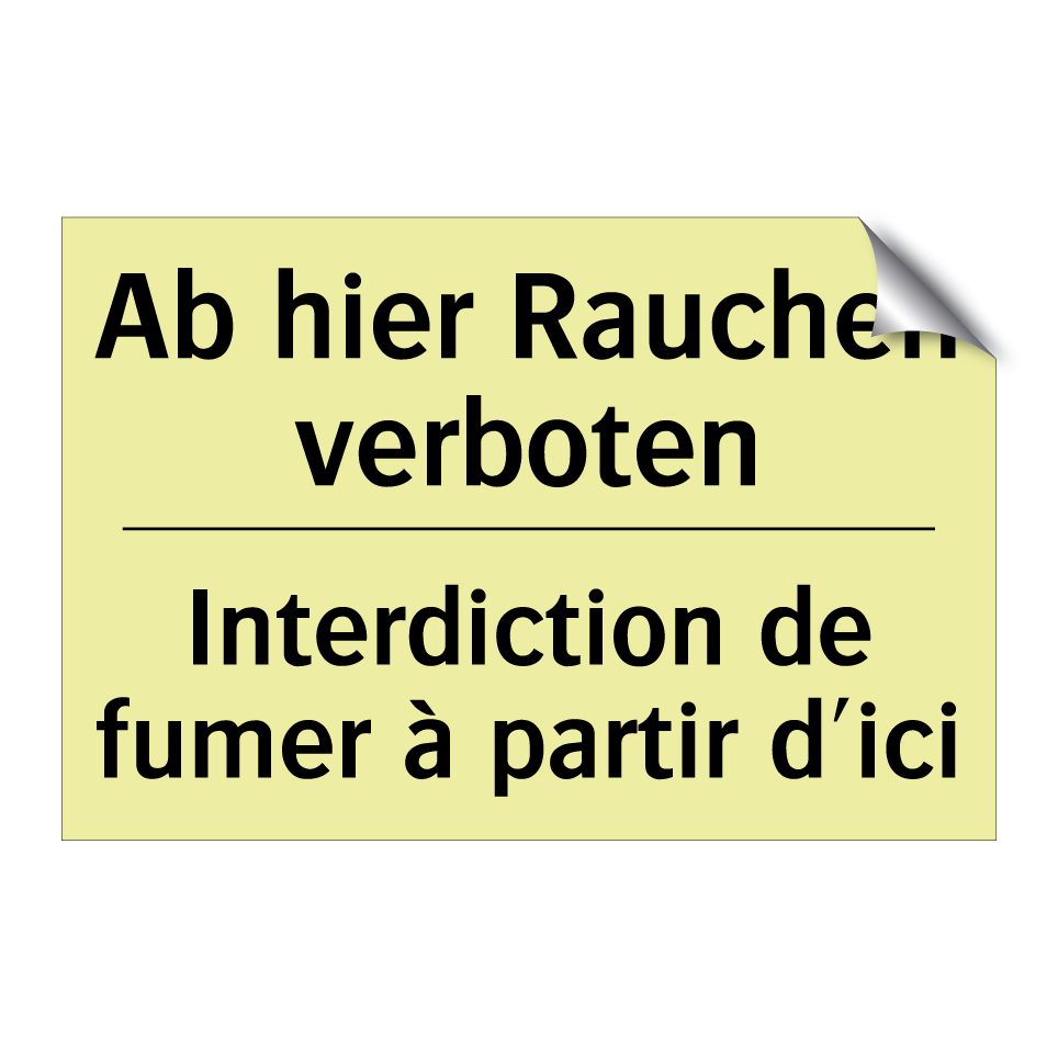 Ab hier Rauchen verboten - Interdiction de fumer à partir /.../