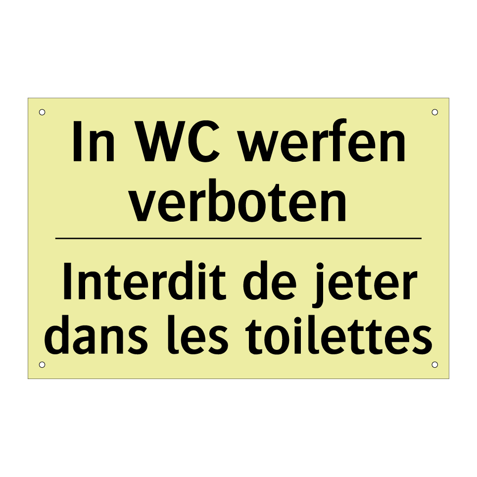 In WC werfen verboten - Interdit de jeter dans les toilettes /.../
