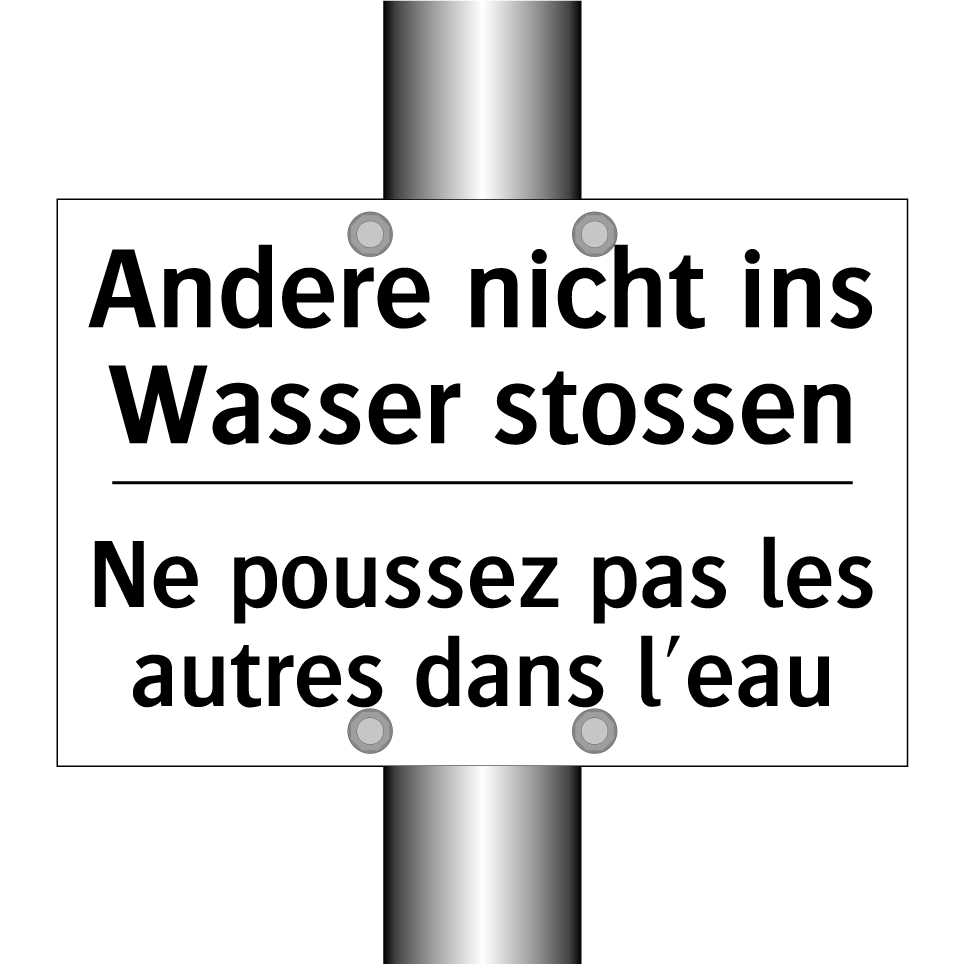 Andere nicht ins Wasser stossen /.../ - Ne poussez pas les autres dans /.../
