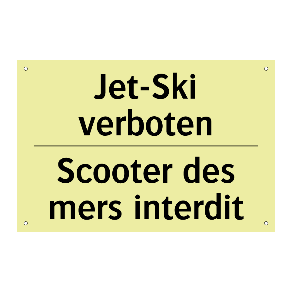 Jet-Ski verboten - Scooter des mers interdit