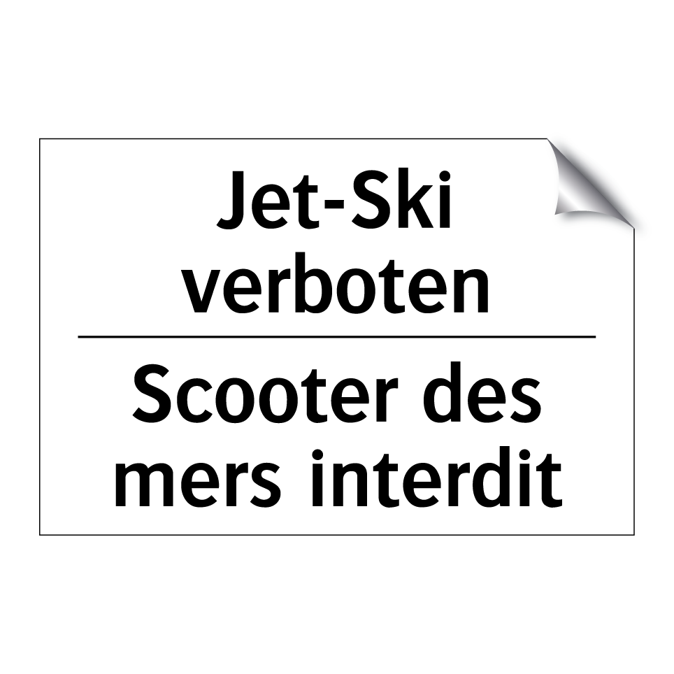 Jet-Ski verboten - Scooter des mers interdit