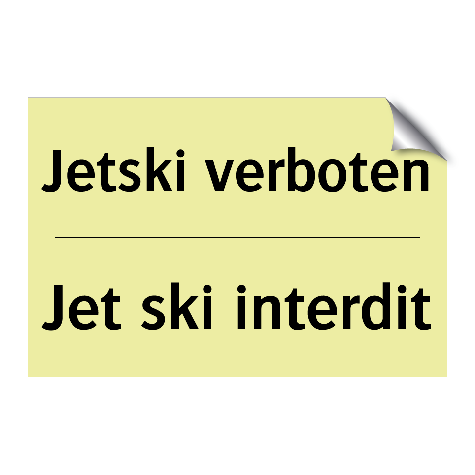 Jetski verboten - Jet ski interdit