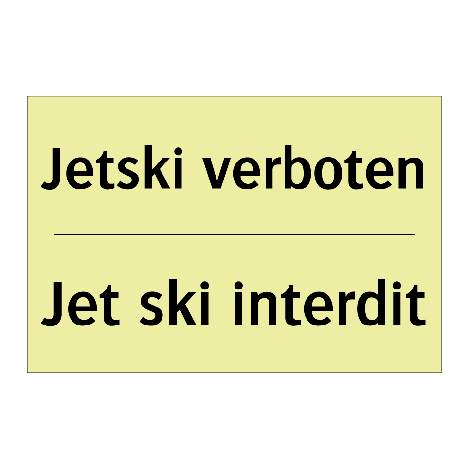 Jetski verboten - Jet ski interdit